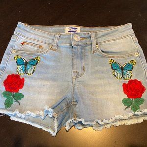 Hudson Embroidered Denim Shorts